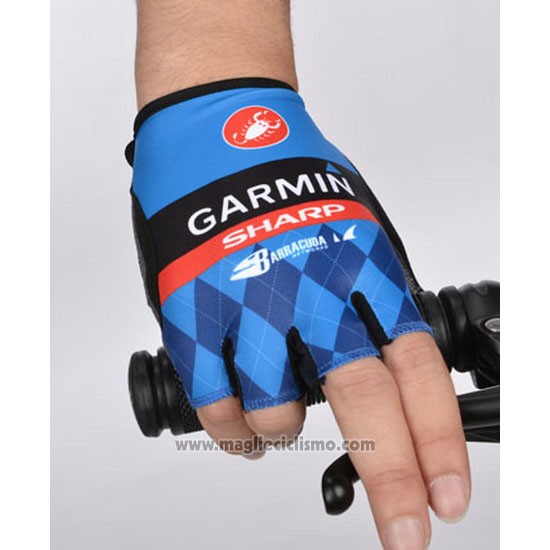 2014 Garmin Guanti Corti Ciclismo Blu